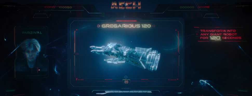 Level 99 artifact, Gregarious 120: transform into any giant robot for 120 seconds (Ready Player One)