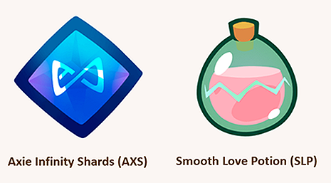 两块 Axie Infinity 游戏令牌