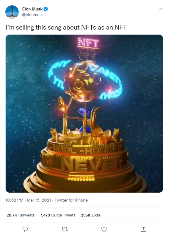 O primeiro NFT de Elons Musk
