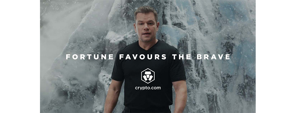 Campagne di marketing Fintech Crypto.com con Matt Damon