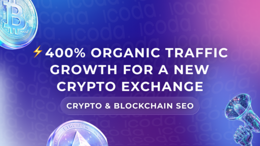 Case study cover: 400% Organic Traffic Growth for a New Crypto Exchange — Crypto & Blockchain SEO