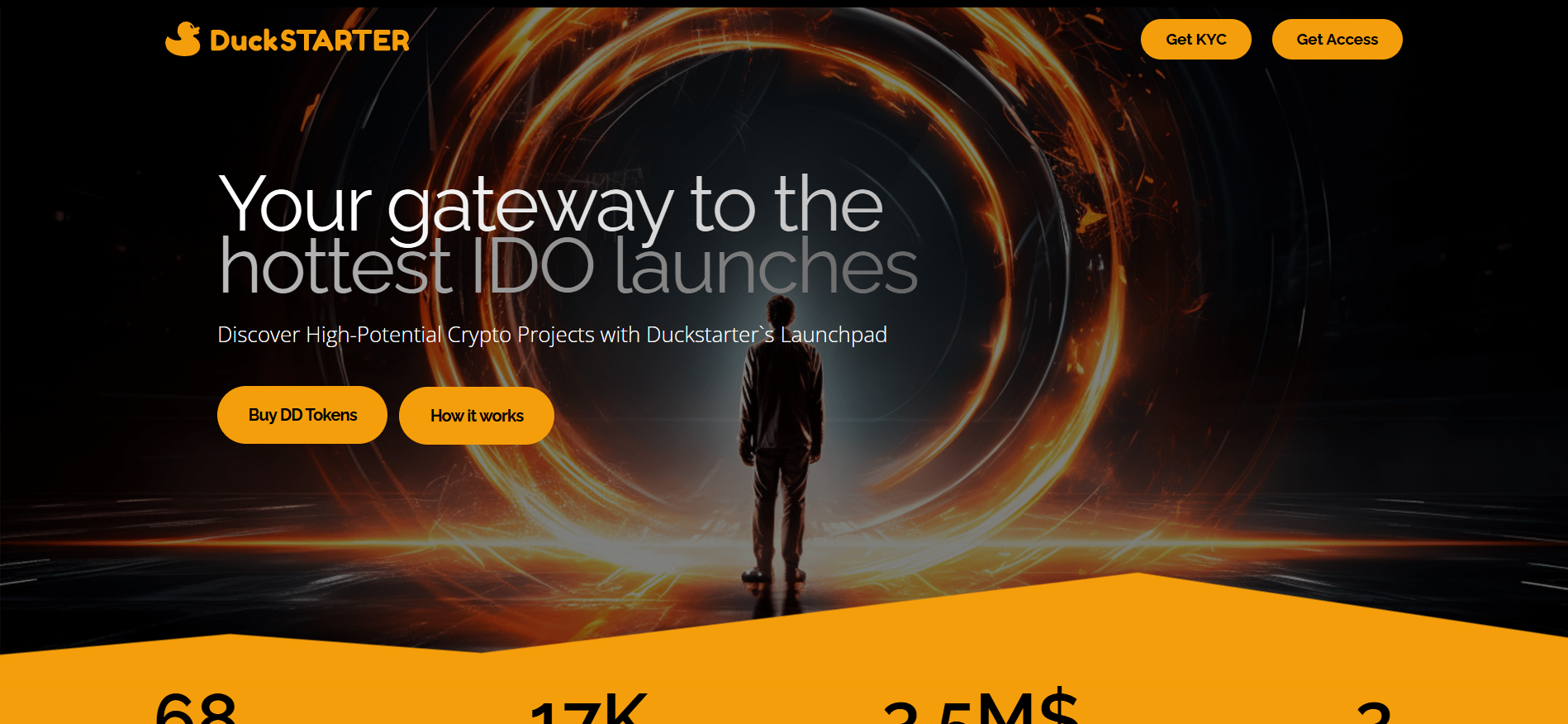 DuckSTARTER 主页,一个以社区为中心的启动平台,为经过审核的加密项目提供早期访问权限
