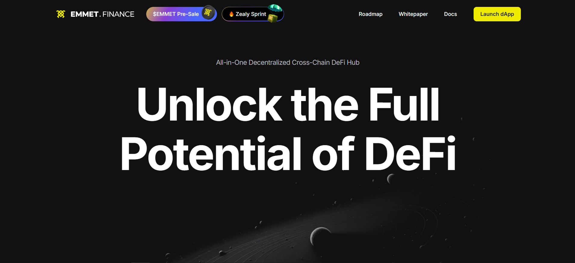 Emmet Finance 网站详细介绍了跨链 DeFi 赌注解决方案，这是即将于 2025 年 4 月举行的加密货币预售的一大亮点