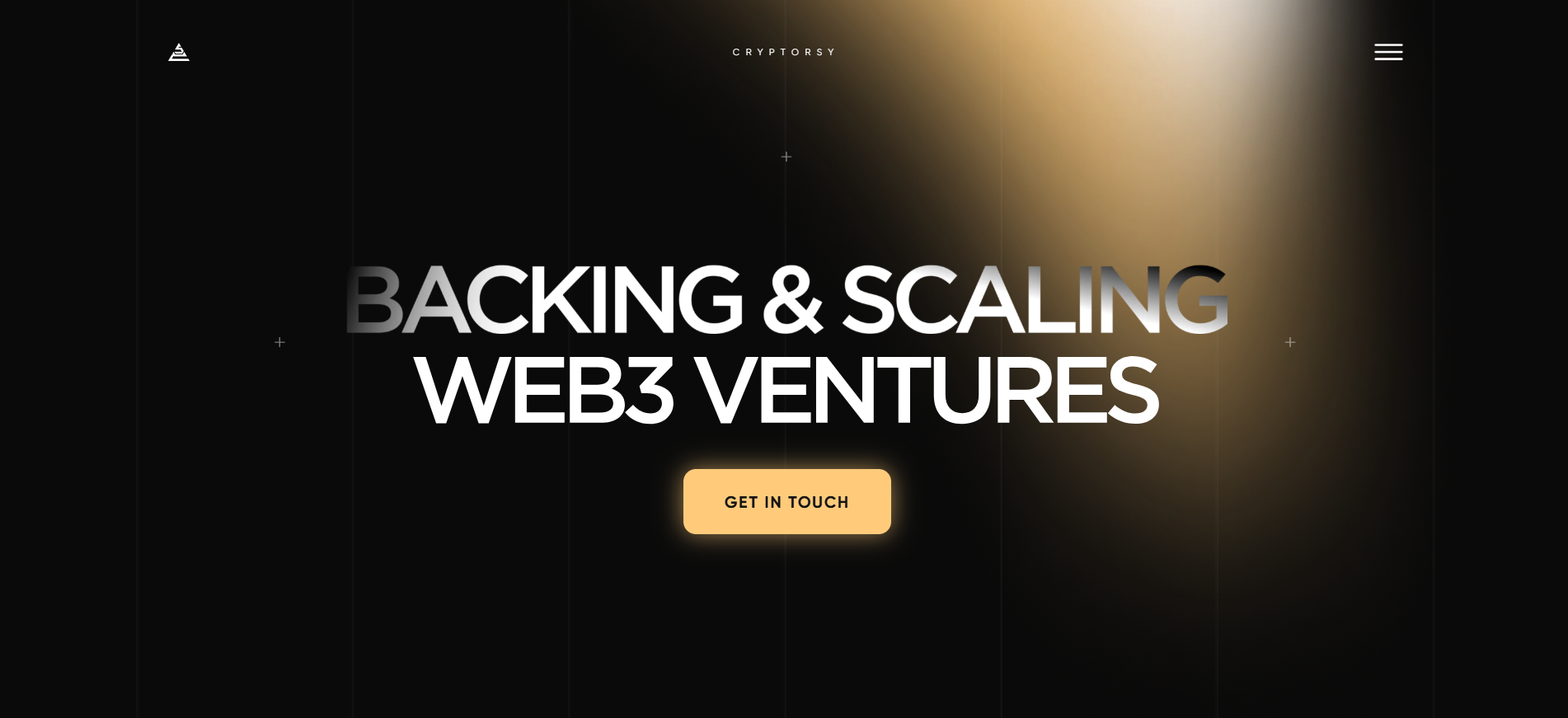 Cryptorsy venture studio homepage focused on backing and scaling early-stage
Web3 projects through combined marketing, funding, and token liquidity support.