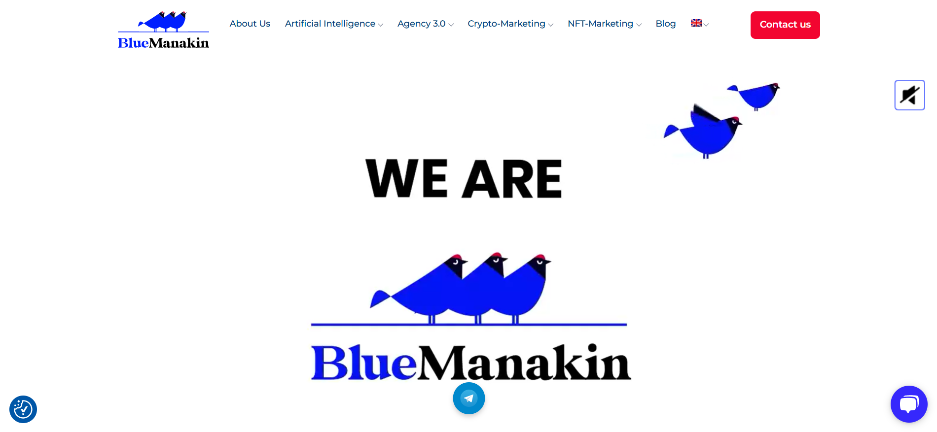 تعرض الصفحة الرئيسية لشركة Blue Manakin خدمات تسويق العملات الرقمية الشاملة باعتبارها أفضل وكالة تسويق للعملات الرقمية في أمريكا اللاتينية