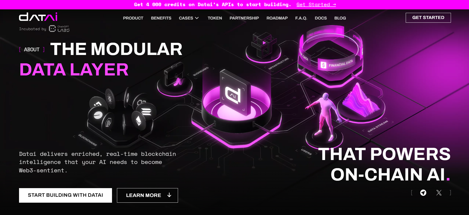 Datai Network Homepage mit ML-gestützten Blockchain-Einblicken, ein Kernstück der Krypto-Vorverkaufsliste 2025