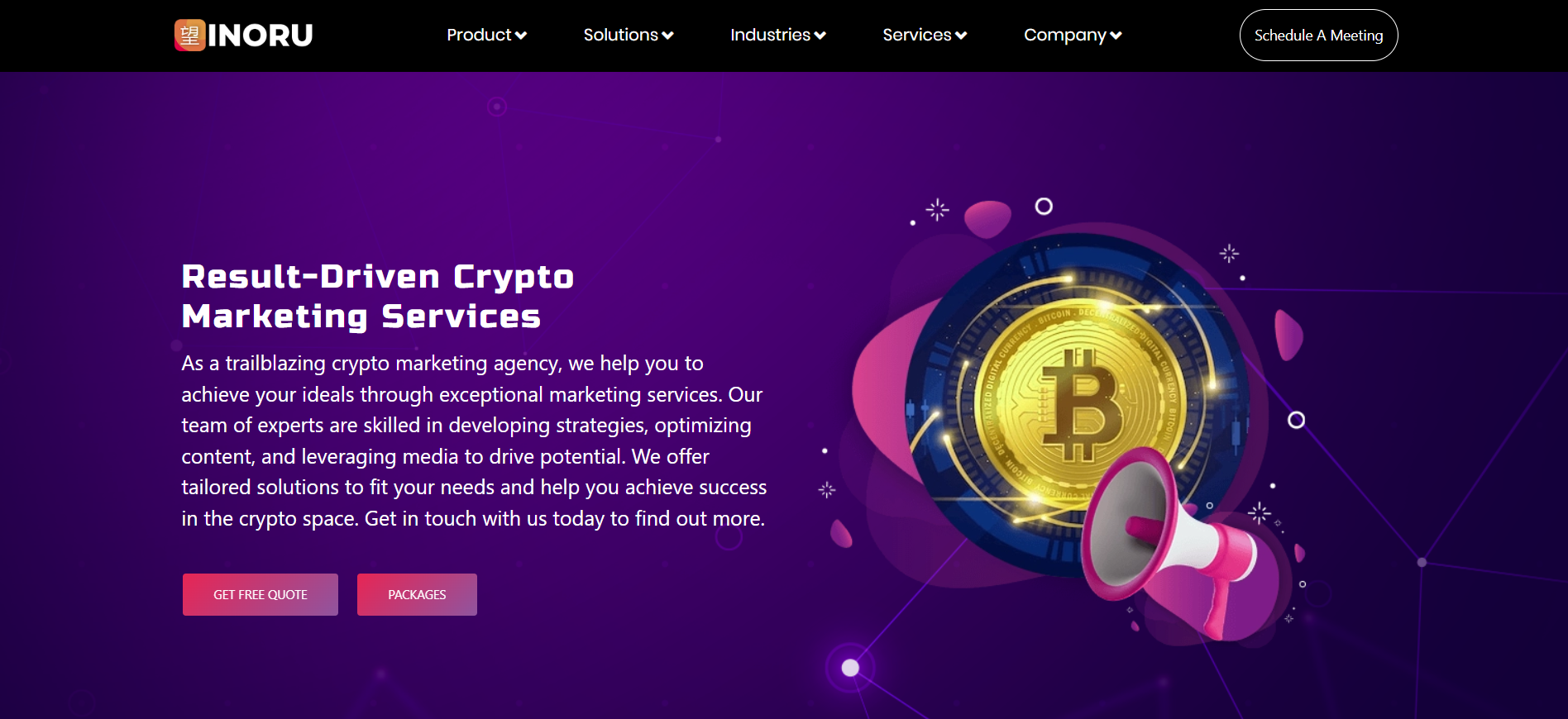 واجهة الصفحة الرئيسية لإدارة Inoru Discord Telegram أفضل وكالة تسويق تشفير في الإمارات العربية المتحدة