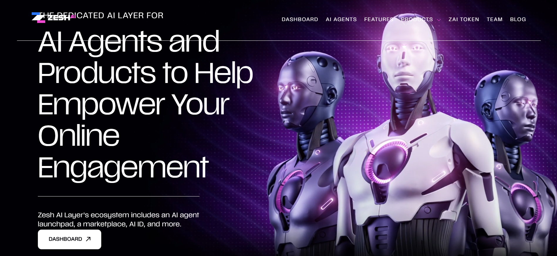 Zesh AI Layer Dashboard für KOL-Analysen und Anti-Bot-Suchen - ein B2B-KI-Tool in unserer Krypto-Vorverkaufsliste