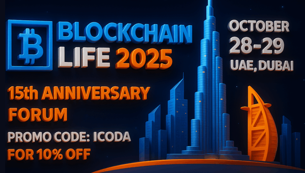 Special minus 10% offer for Blockchain Life 2025 from ICODA