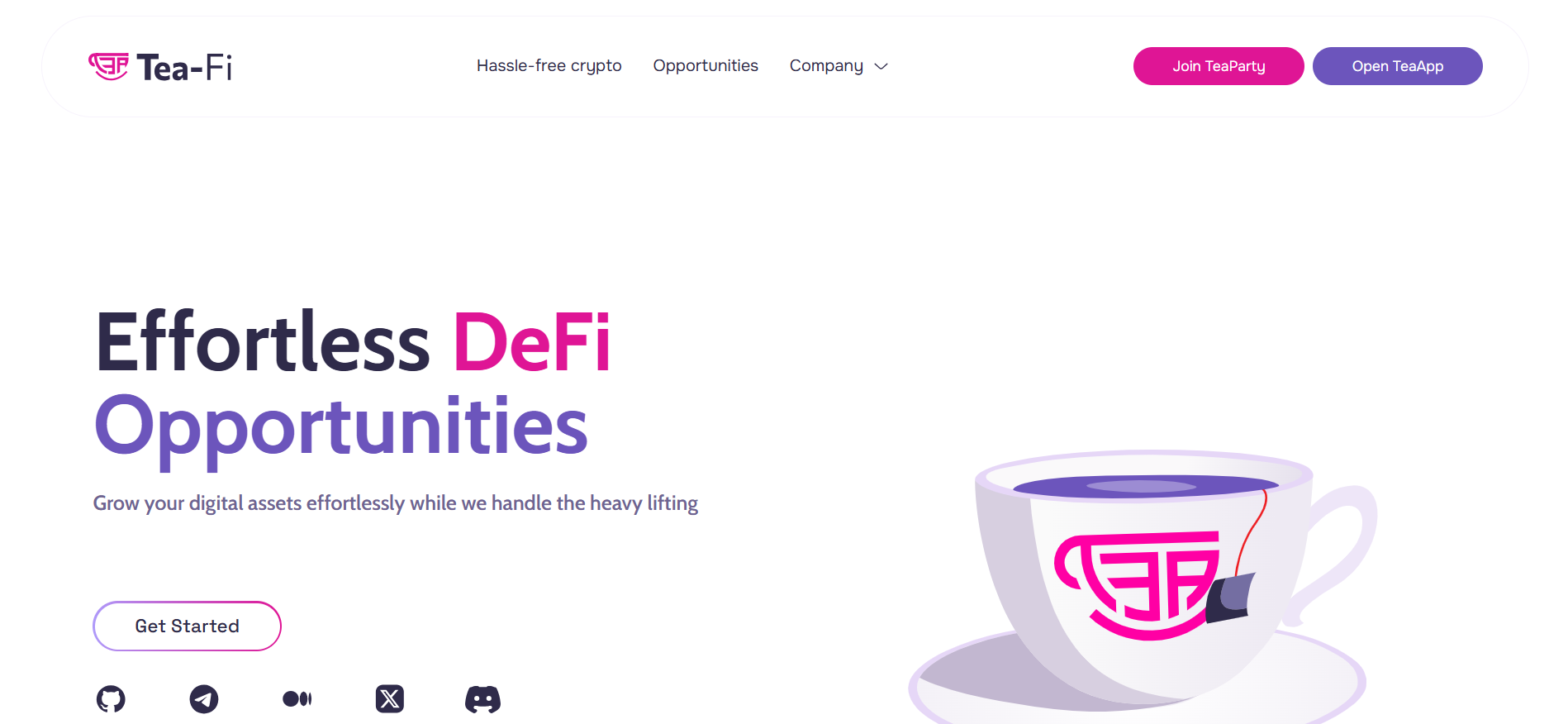 Tea-Fiのプライバシーに特化したDeFiのホームページは、ポリゴンの収量農業プロトコルを採用。