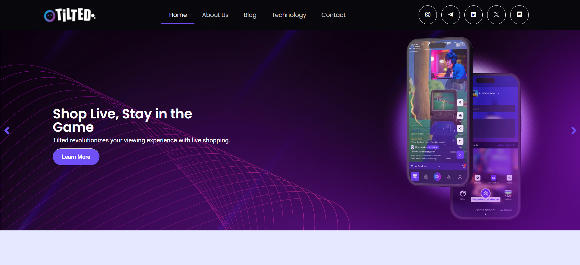 Página de inicio inclinada que muestra las características del mercado de juegos y la plataforma de lanzamiento de juegos blockchain para el mejor sector de cripto ICO