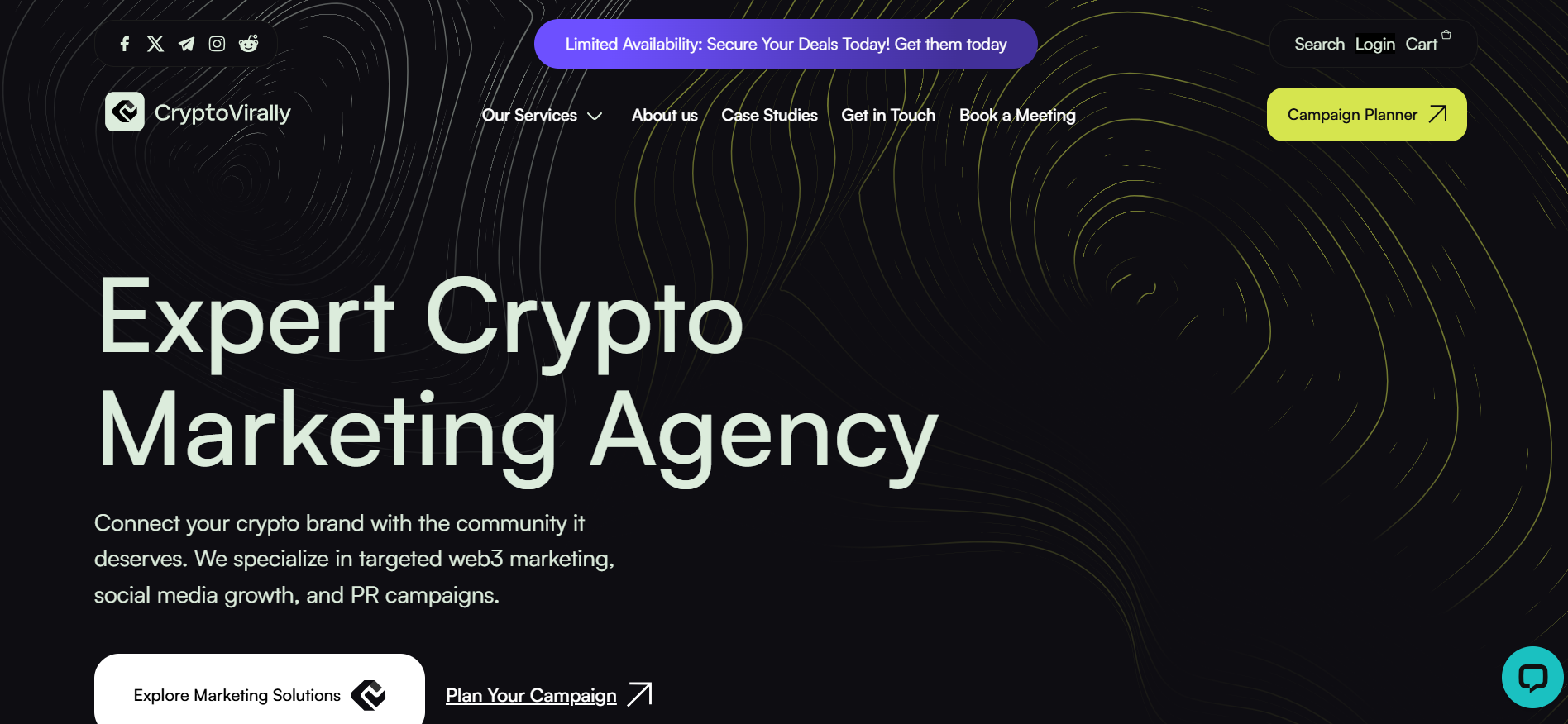 CryptoVirally 可访问加密货币营销主页，为小型区块链项目提供最佳加密货币社区建设机构解决方案。
