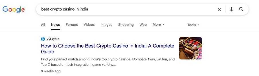 Rank Crypto Casino in Google News