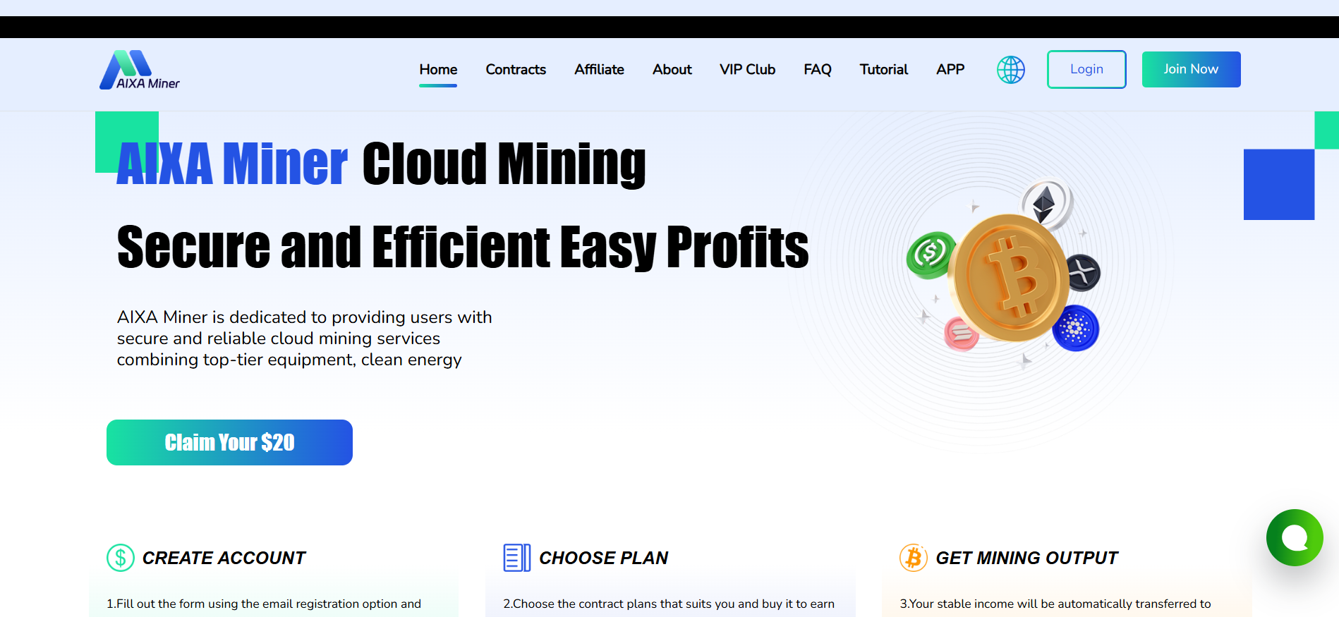 Melhores plataformas de mineração em nuvem 2025 AIXA Miner Plataforma registrada no FinCEN com base no Colorado com otimização de IA e bônus de $ 20.