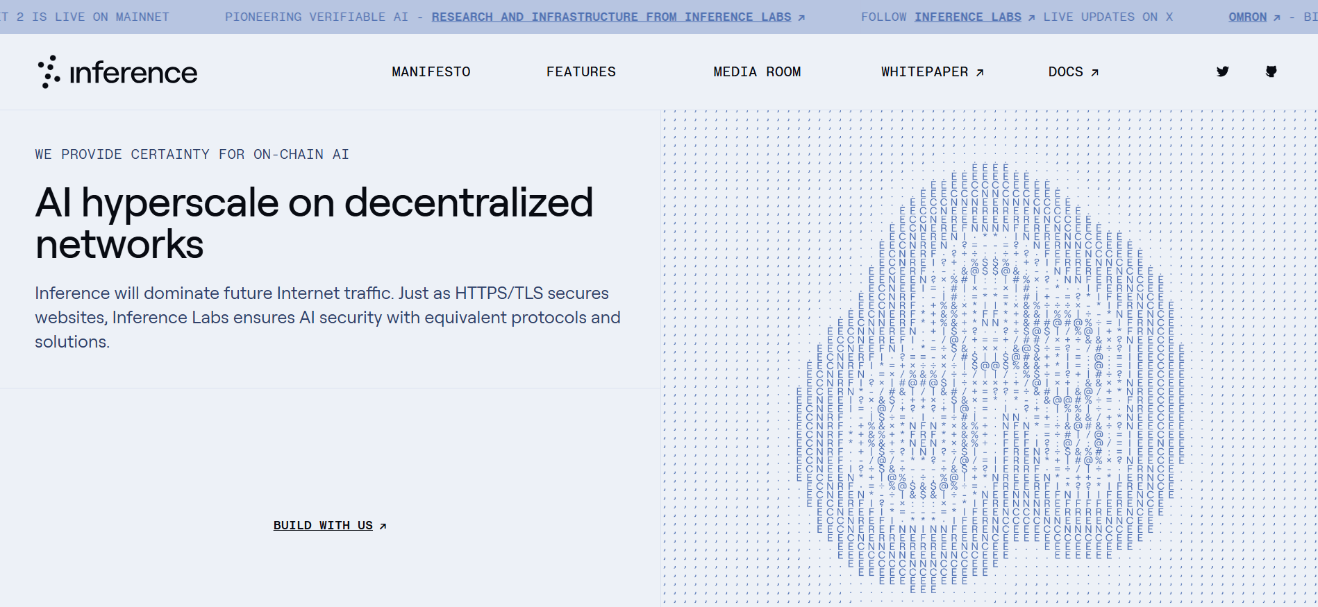 Inference Labs decentralized AI marketplace homepage demonstrating proof-of-inference technology for best crypto presales September 2025.