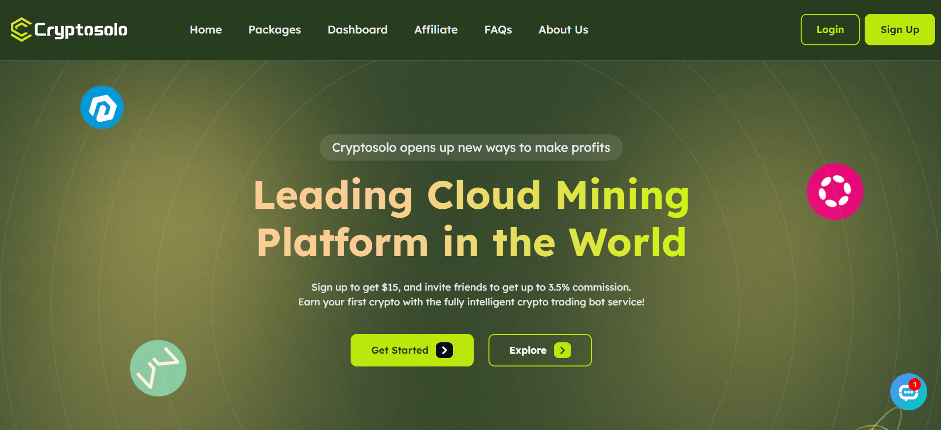 CryptoSolo mineração em nuvem amigável para iniciantes com motor AURA alimentado por IA melhores plataformas de mineração em nuvem 2025 avaliações confiáveis.