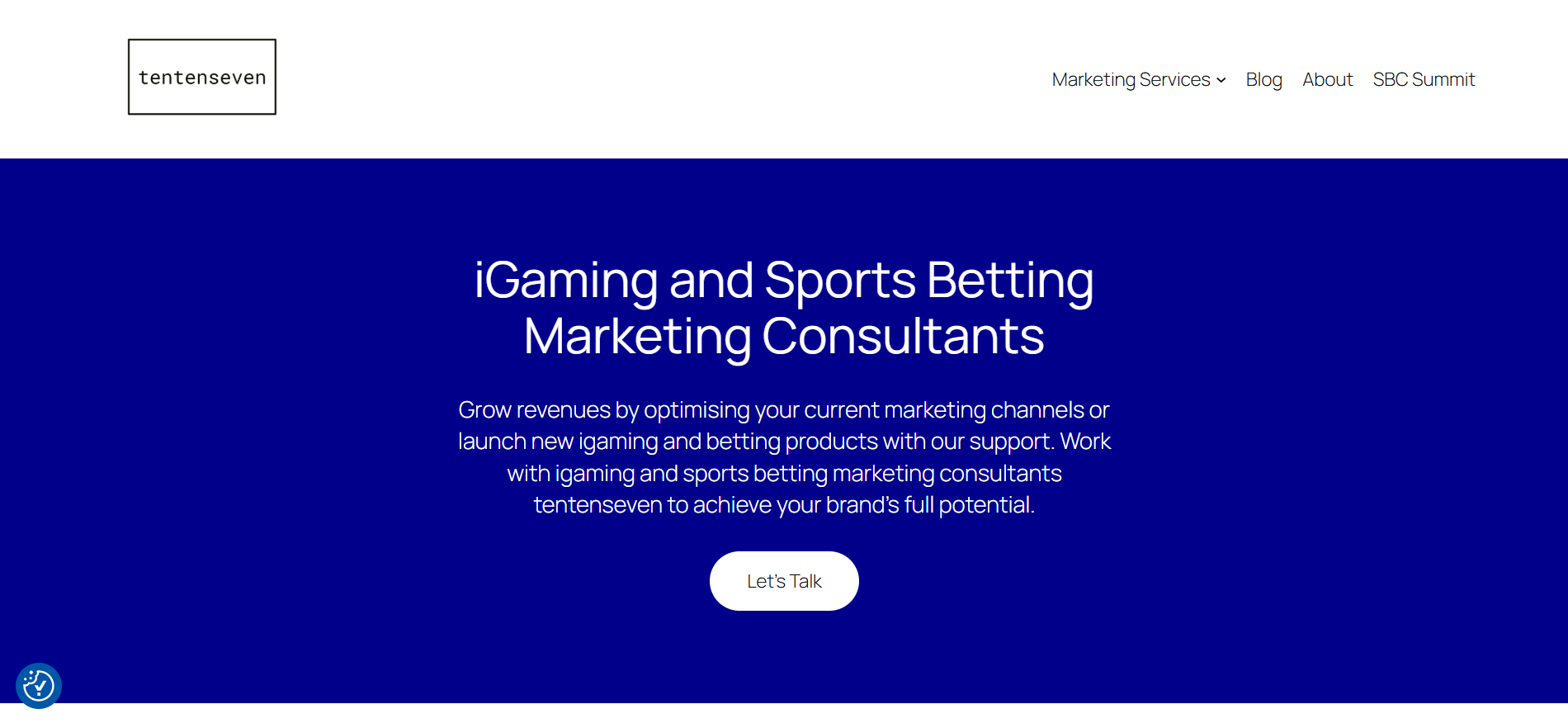 Il cruscotto di tentenseven che mostra i servizi di marketing automatizzato dei casinò e la tecnologia pubblicitaria delle scommesse sportive.