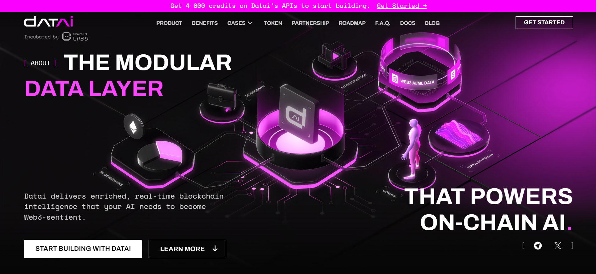 Datai Network modular data layer interface analyzing 50 plus blockchain networks best crypto presales to invest in October 2025.