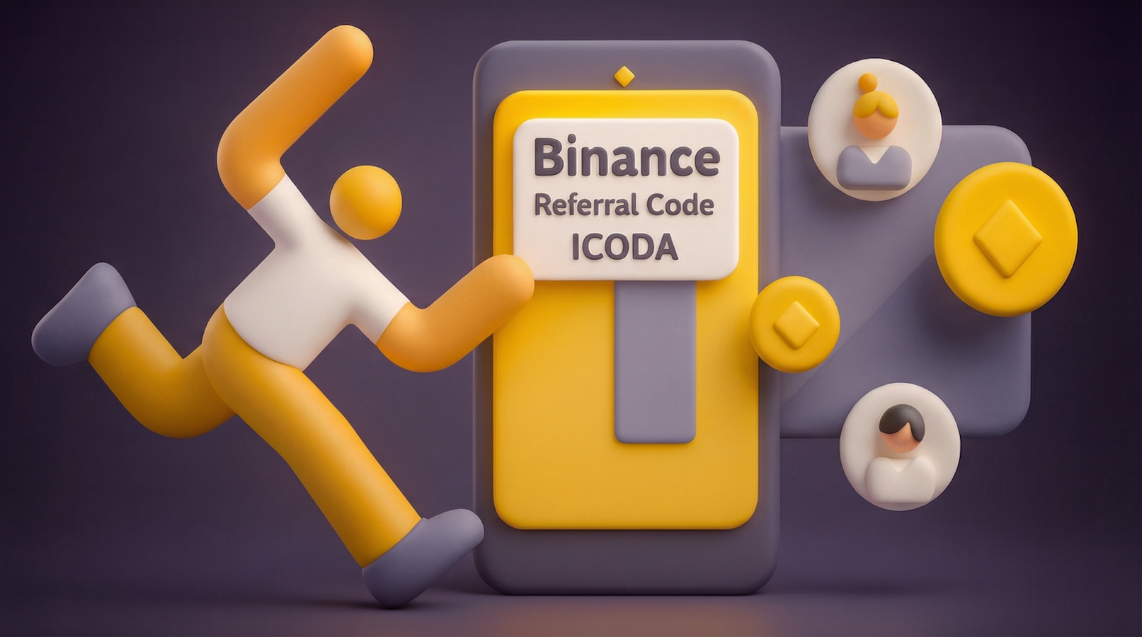 Get access to the best bonuses with the special promo code "ICODA" for registering on Binance.