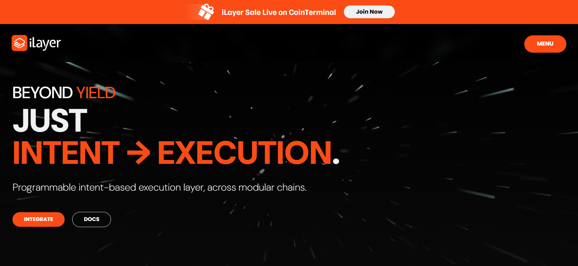 iLayer platform dashboard showing intent-based execution across modular chains best crypto presales October 2025 on Base network.