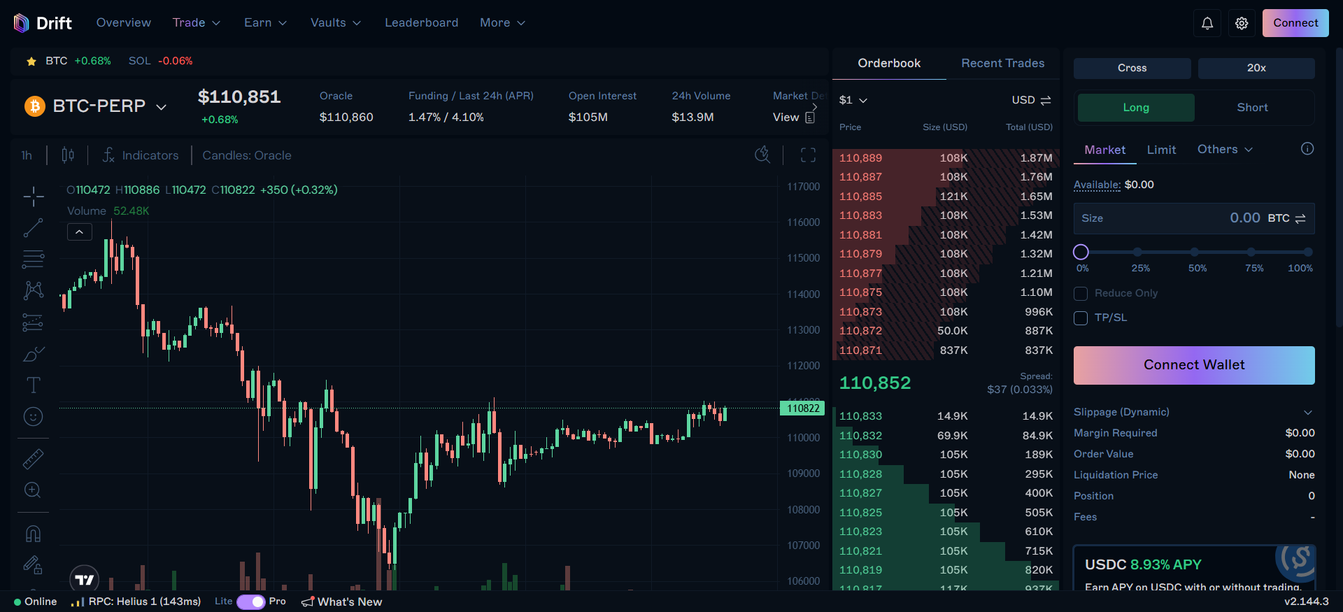 Drift Protocol Solana bolsa de futuros perpétuos que oferece negociação de margem cruzada e funcionalidades da super aplicação DeFi.
