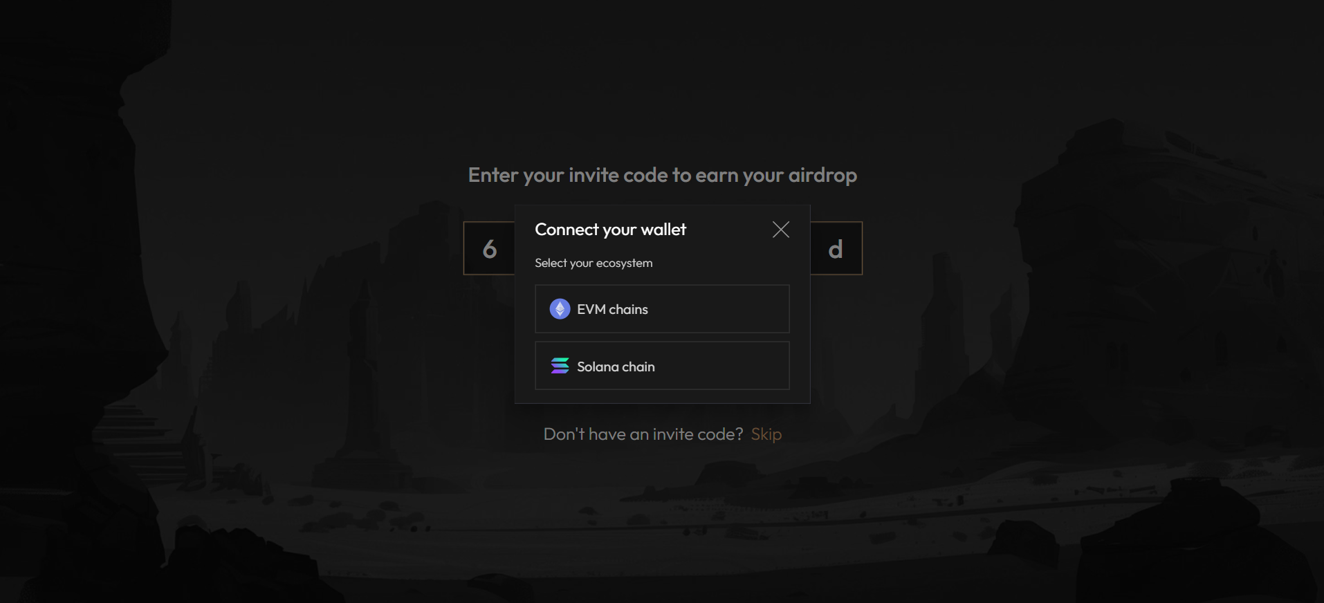 Interface de connexion au portefeuille Aster DEX avec des options permettant de sélectionner les chaînes EVM ou la chaîne Solana pour les échanges décentralisés multi-chaînes.