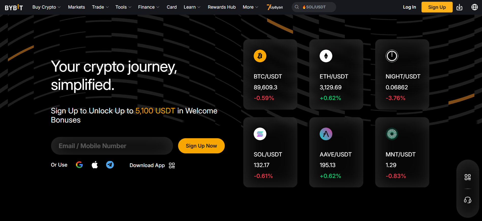 Bybit derivatives trading platform homepage with copy trading features — best crypto exchange for perpetual contracts.