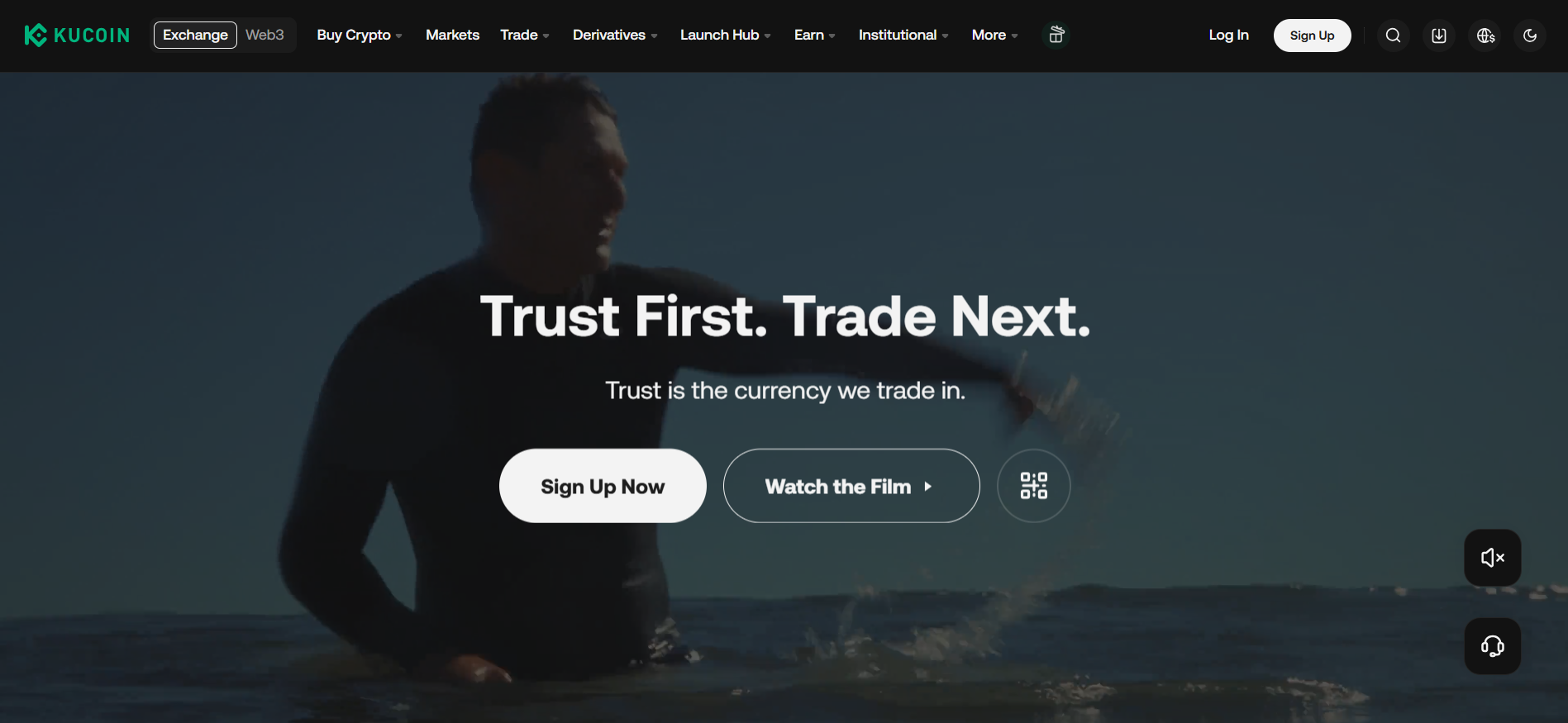 KuCoin homepage featuring automated trading bots and KCS rewards — best crypto exchange for emerging markets.