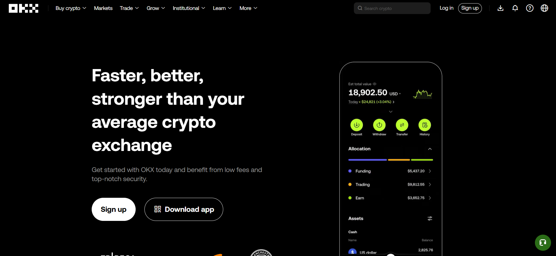 OKX trading platform homepage featuring derivatives and Web3 wallet integration — best crypto exchange for pro traders.