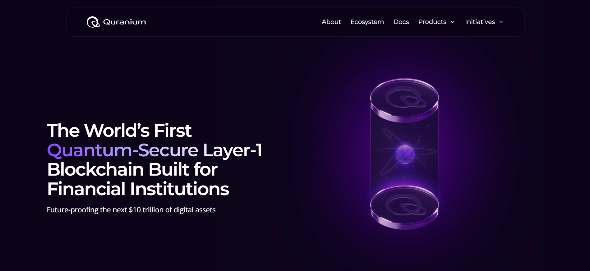 La página de inicio de Quranium presenta la infraestructura de blockchain de Capa 1 con IA cuántica segura mejores preventas de criptomonedas en diciembre de 2025