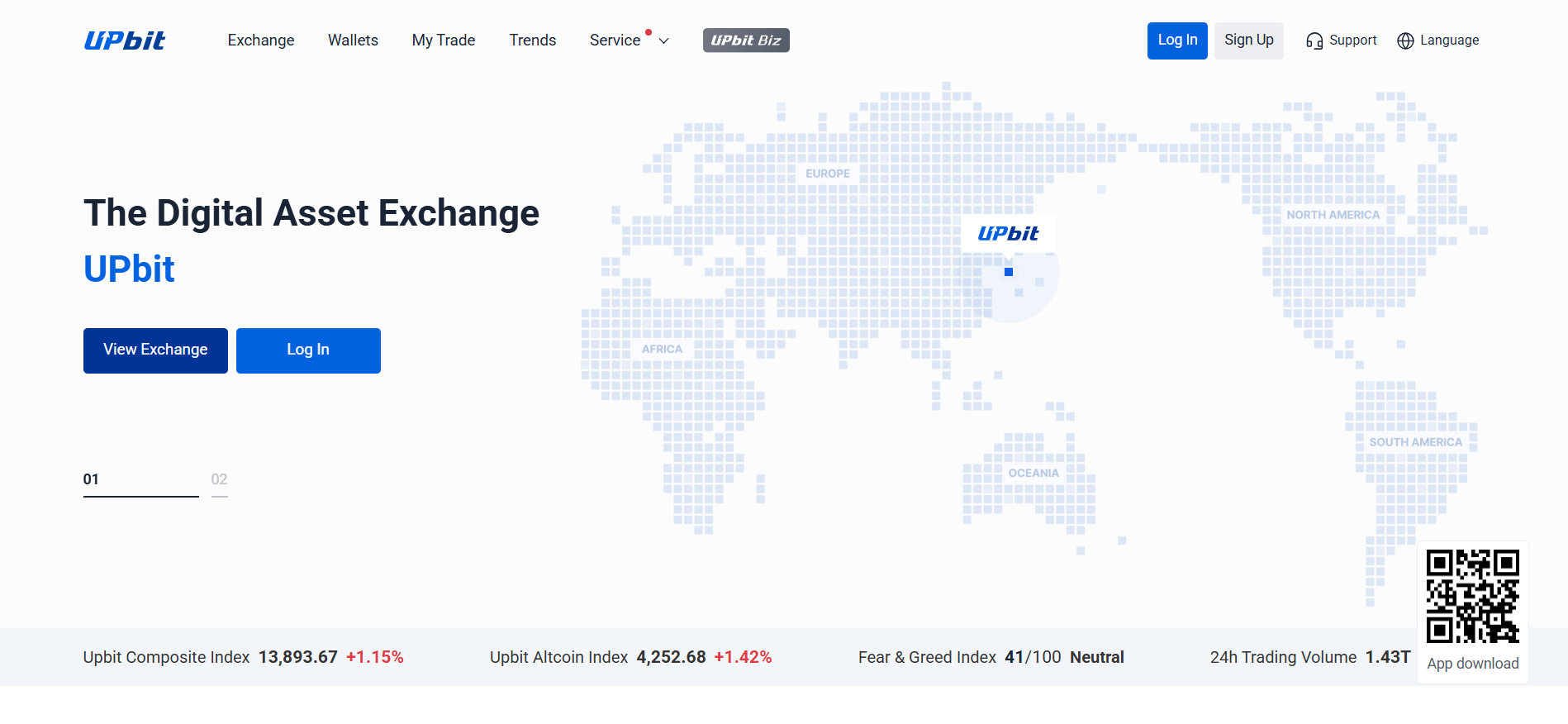 Upbit Korean trading platform homepage with KRW market pairs — best crypto exchange for South Korean traders.