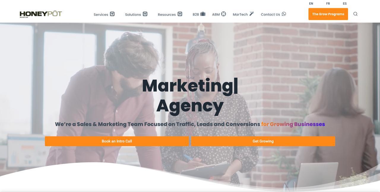 Honeypot Marketing website featuring strategic consulting services for casino operators and iGaming market expansion