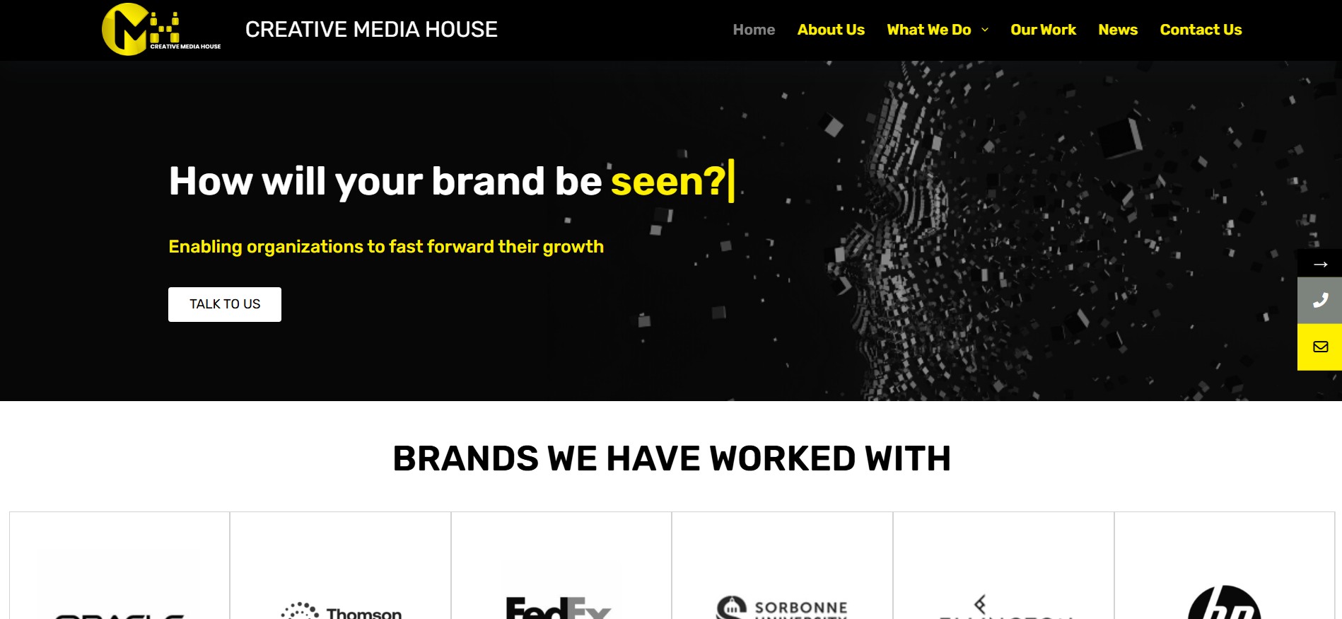Creative Media House PR and digital agency Dubai partnering with Oracle Thomson Reuters FedEx and HP.
