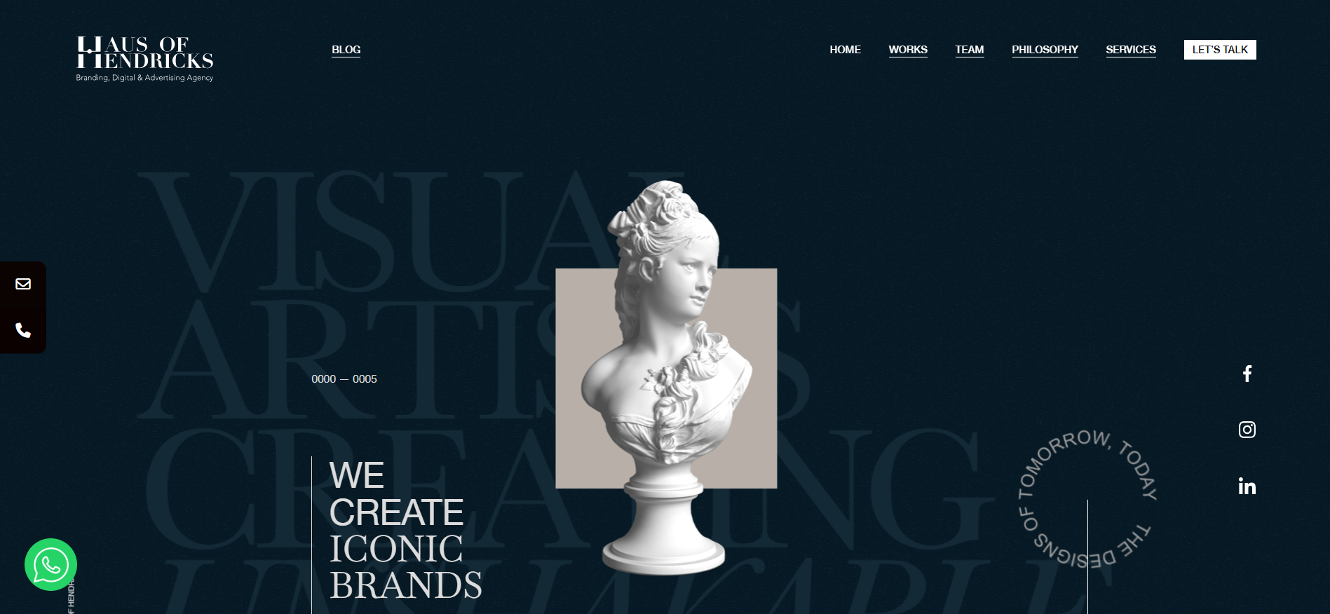 HAUS of Hendricks luxury branding and advertising agency website featuring iconic visual identity design in Dubai.