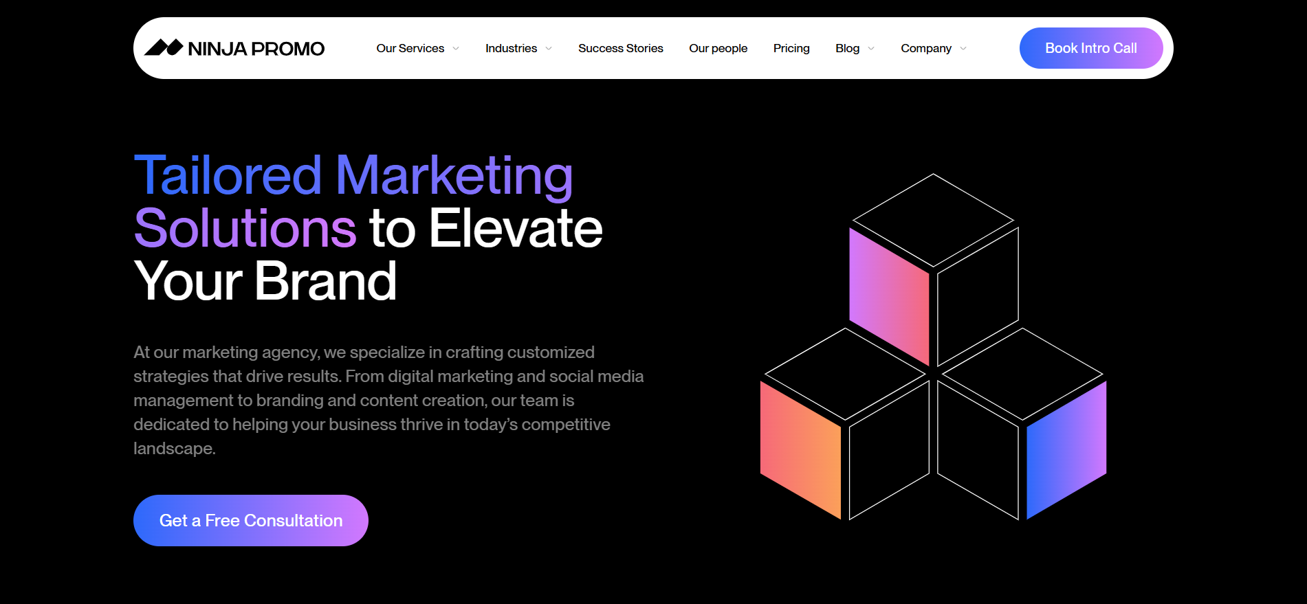 NinjaPromo tailored marketing solutions agency offering subscription-based crypto consulting services to elevate brand growth.
