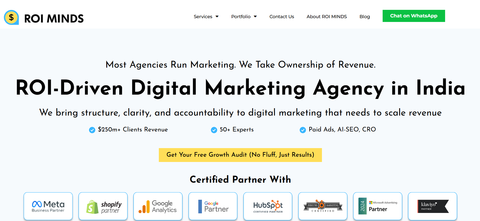 ROI Minds ROI-driven digital marketing agency in India providing outsourced paid ads AI-SEO and CRO services.
