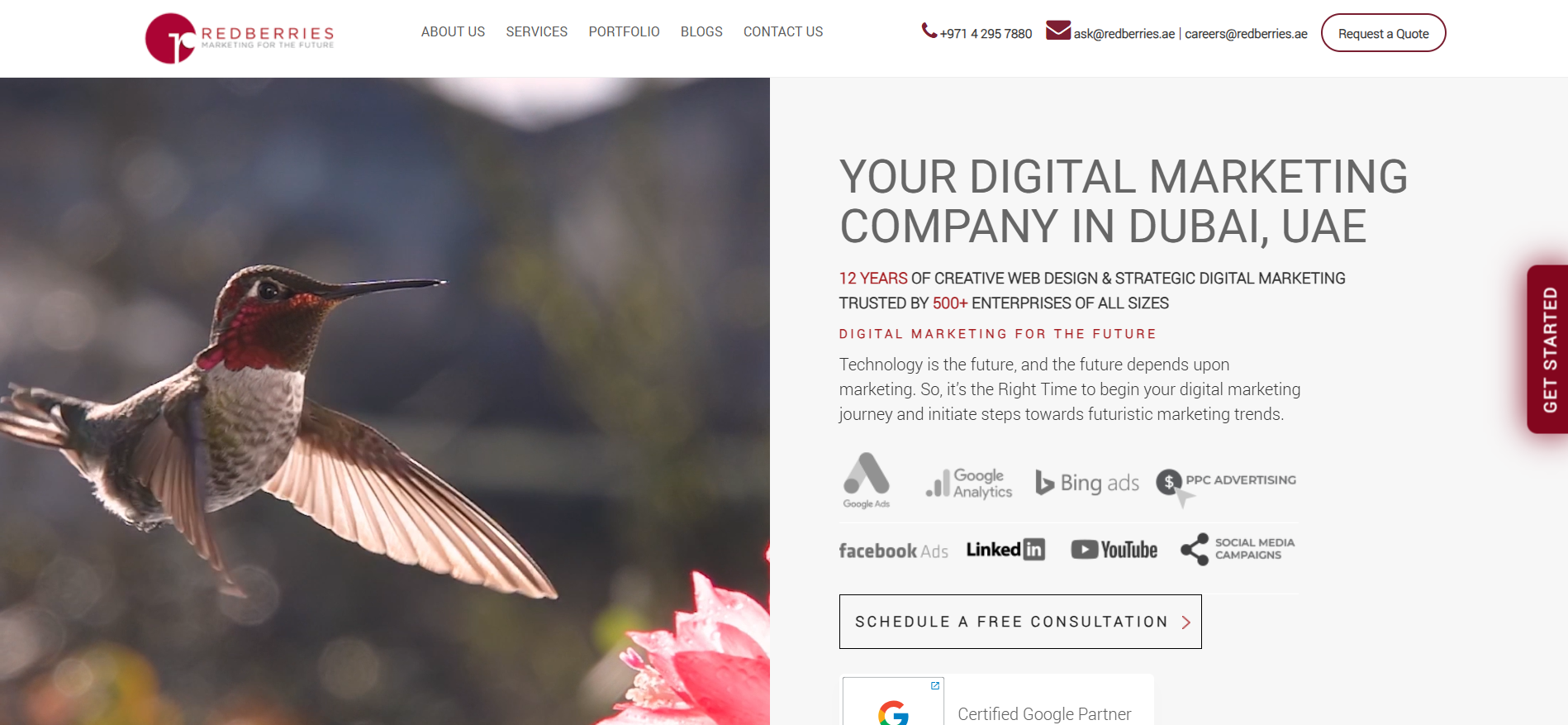 Red Berries digital marketing company in Dubai with 12 years of experience as a certified Google Partner.