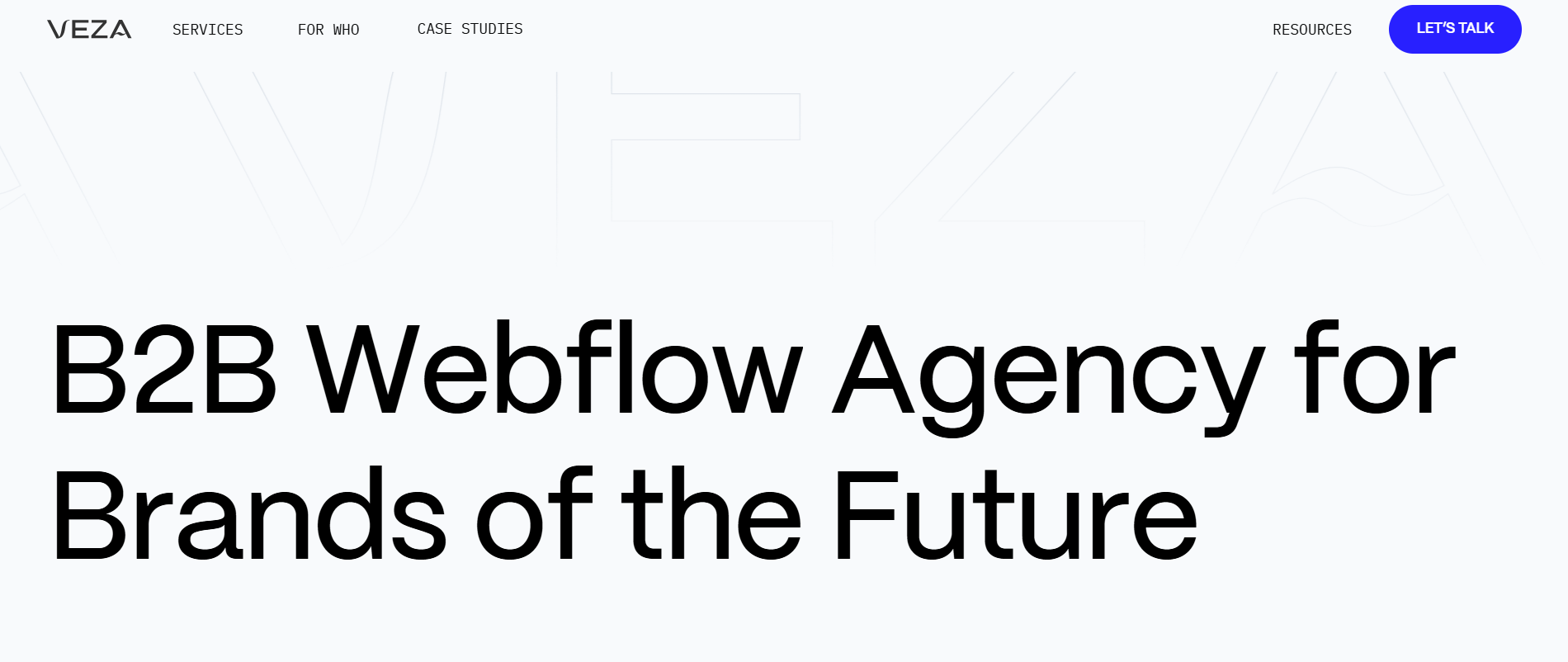 Veza Digital B2B Webflow agency for future brands offering outsourced marketing services and design-led growth.