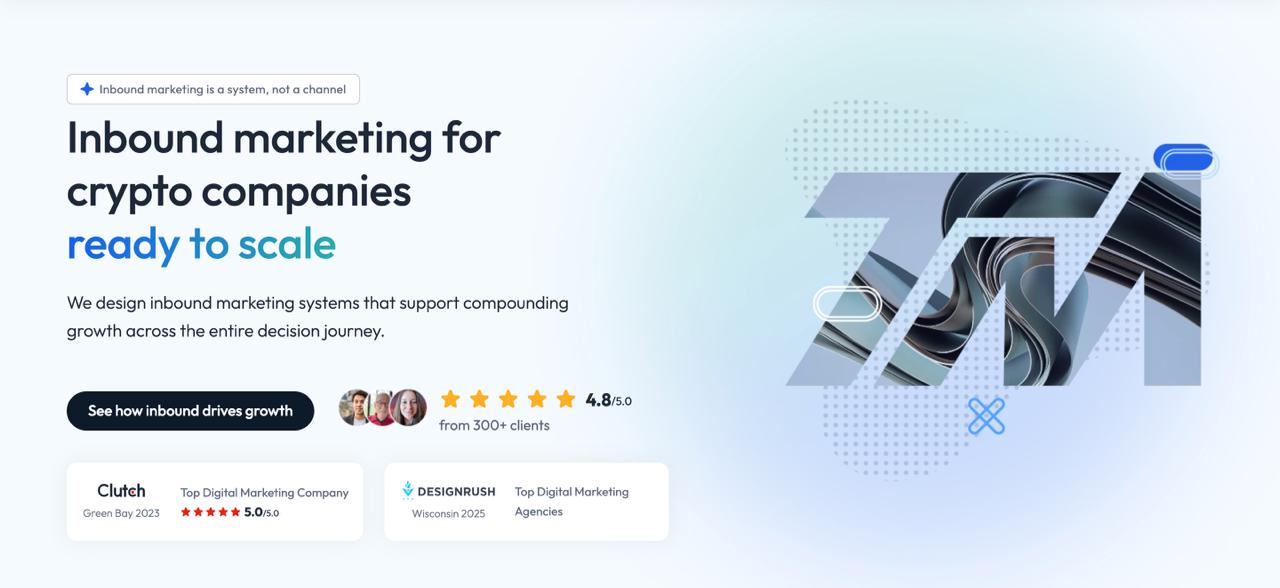 Techtonic Marketing homepage presenting fractional CMO leadership and GEO-integrated SEO services for early-stage crypto projects