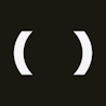 Outset PR logo — minimalist parentheses mark on black background.