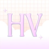 High Vibe PR logo — HV monogram in pastel lettering on pink grid background.