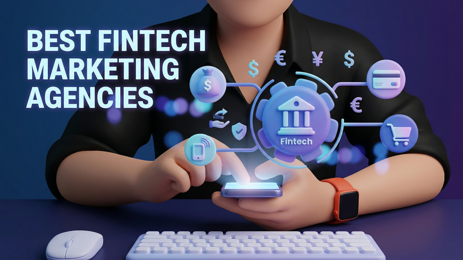 Fintech marketing agency services including digital payments, banking integrations, and multi-currency growth strategies for Web3 and traditional fintech.