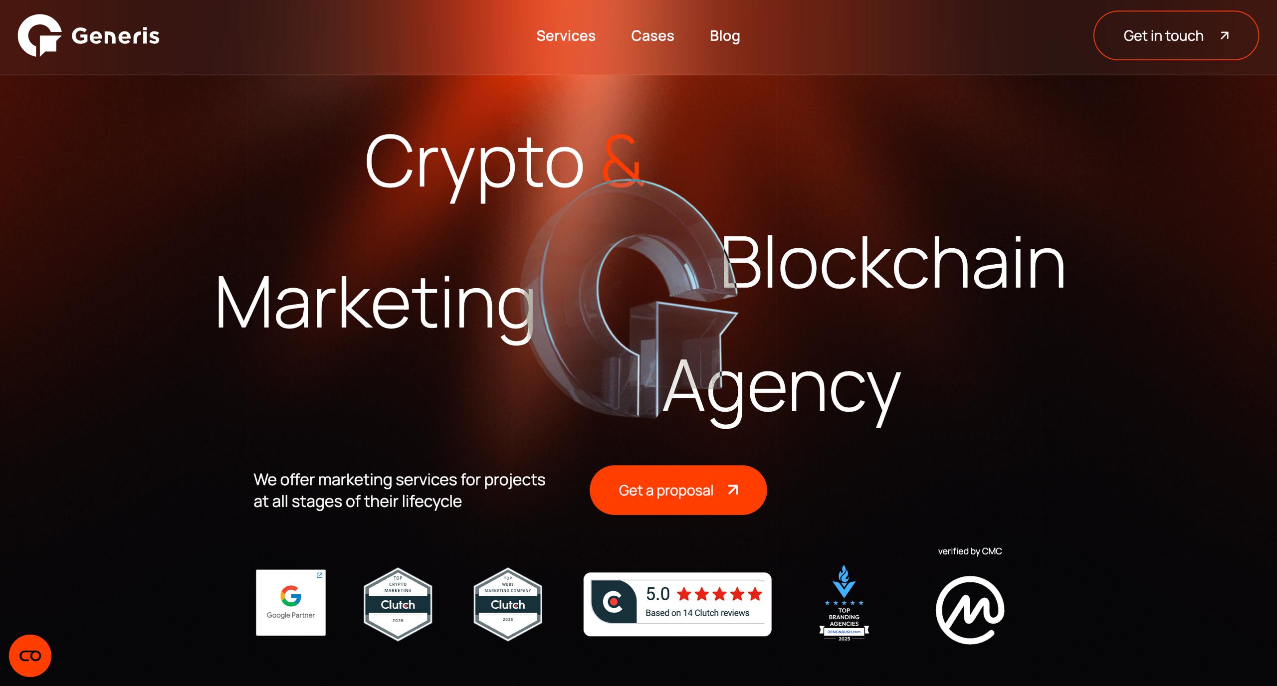 Generis-Homepage mit strukturierter Go-to-Market-Strategie und narrativer Blockchain-PR mit mehrstufiger Kampagnenplanung