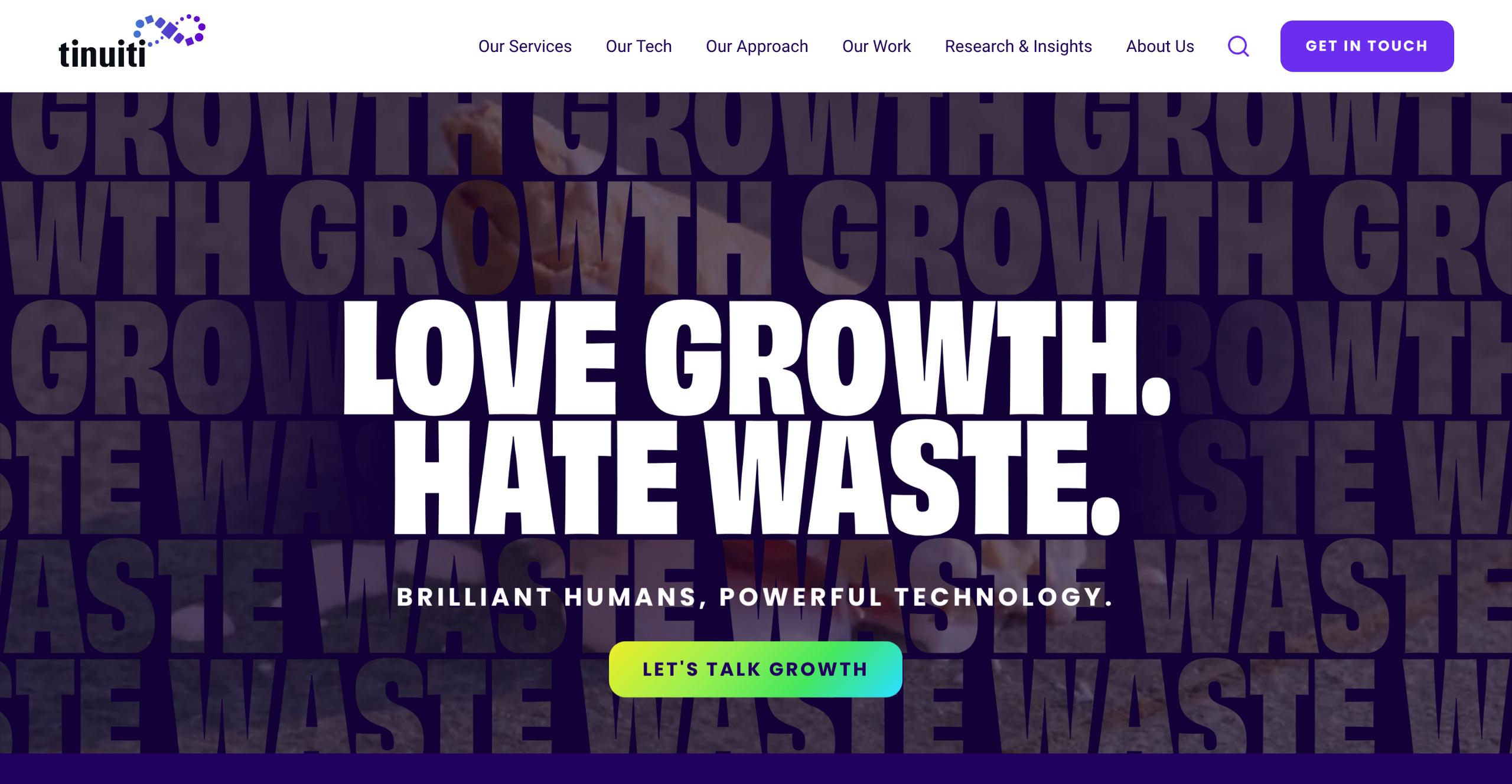 Tinuiti homepage presenting the Mobius identity platform for AI-powered digital marketing across retail and marketplace channels