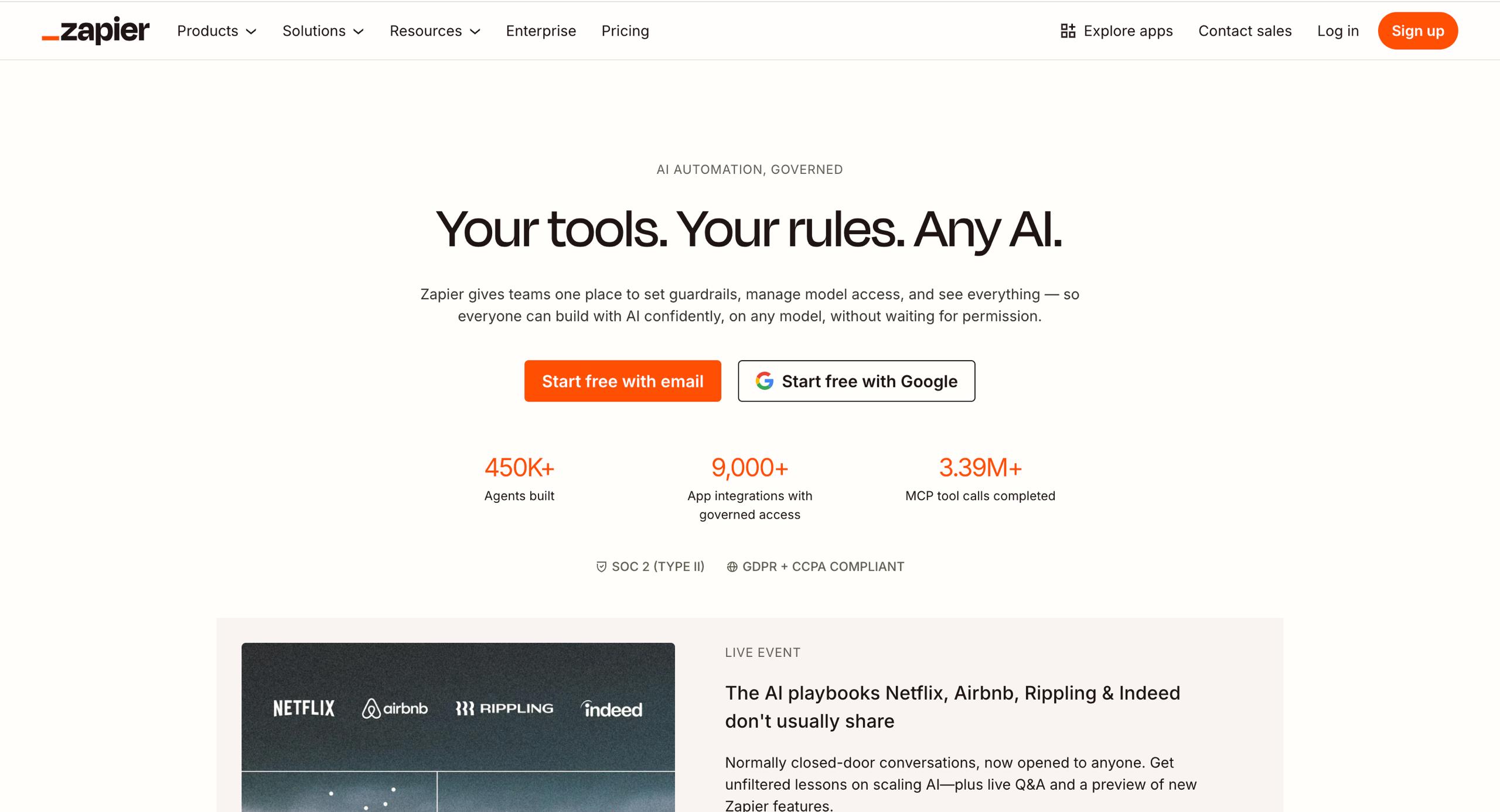 Criador de automatização de fluxos de trabalho sem código Zapier com AI Copilot para ligar ferramentas de marketing e eliminar a transferência manual de dados