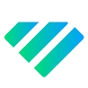 Blockchain App Factory Web3 development and marketing agency logo — blue-green diamond chevron icon.