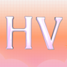 High Vibe PR web3 agency logo — HV serif lettermark on peach-pink gradient background.