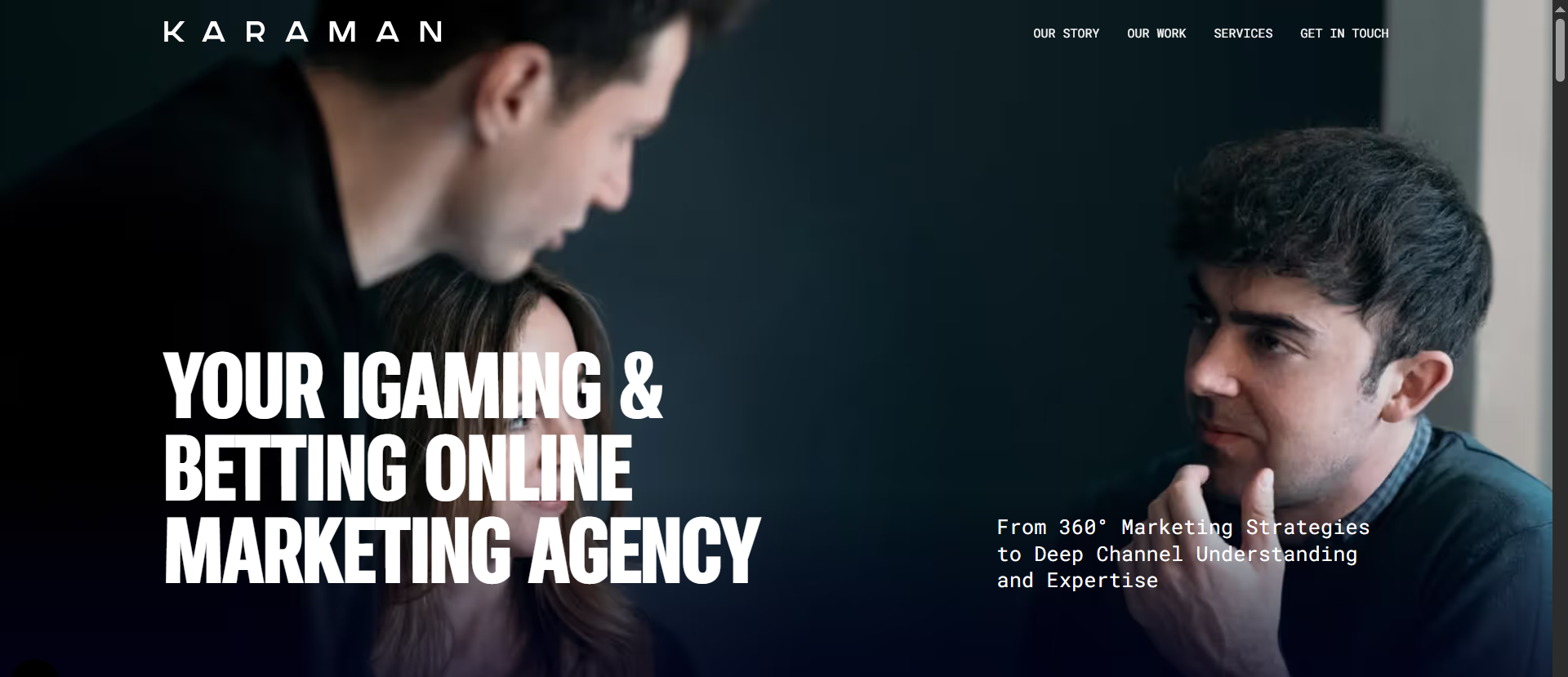 KARAMAN Digital homepage — iGaming and betting online marketing agency offering 360° marketing strategies and deep channel expertise.