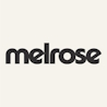 Melrose PR onchain communications firm minimal lowercase wordmark logo in black.