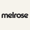 Melrose PR blockchain communications agency logo — bold lowercase melrose wordmark on light background.